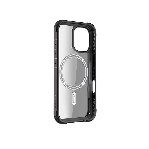 Apple iPhone 16 Pro Max Kılıf Magsafe Şarj Özellikli Airbagli Raptic Shield Serisi Şeffaf Arka Yüzey Kapak - Resim 7