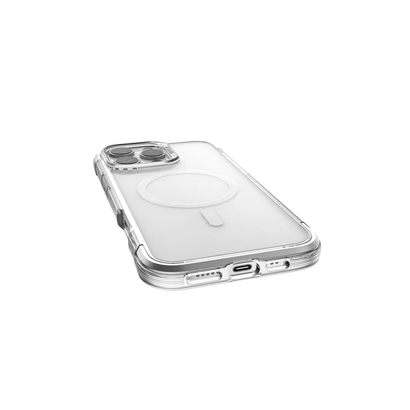 Apple iPhone 16 Pro Max Kılıf Magsafe Şarj Özellikli Raptic Air Serisi Airbag Tasarımlı Metal Köşelikli Şeffaf Kapak - 11