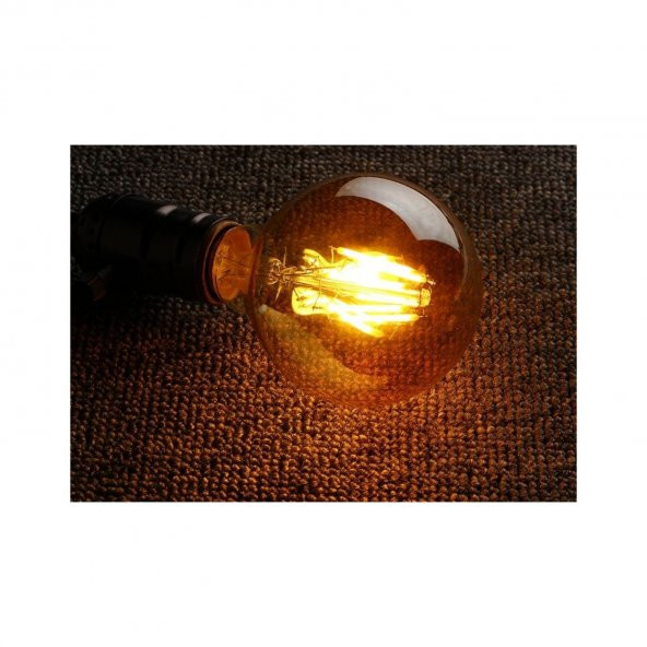 Edison G95 Flamanlı Rustik 6W Led Ampul 10lu Dekoratif Vintage Aydınlatma Amber Rengi - 3