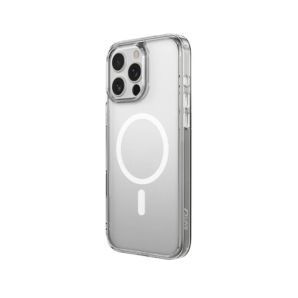 Apple iPhone 16 Pro Max Kılıf Magsafe Şarj Özellikli Raptic Crystal MagSafe Serisi Şeffaf Kapak - Resim 5