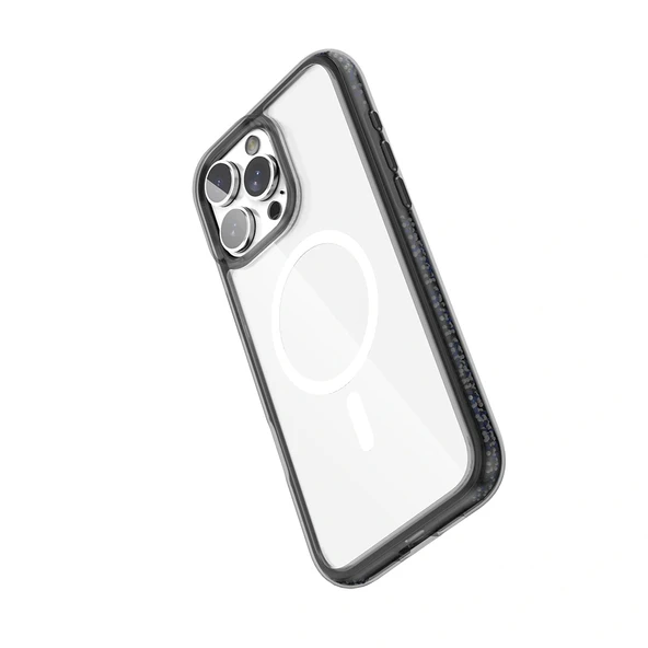 Apple iPhone 16 Pro Max Kılıf Magsafe Şarj Özellikli Raptic AirJoy Serisi Boncuk Tasarımlı Şeffaf Kapak - 7