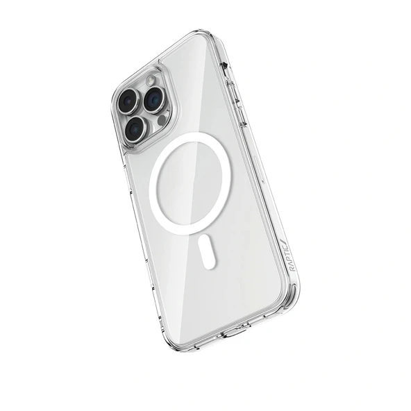 Apple iPhone 16 Pro Max Kılıf Magsafe Şarj Özellikli Raptic Crystal MagSafe Serisi Şeffaf Kapak - Resim 2