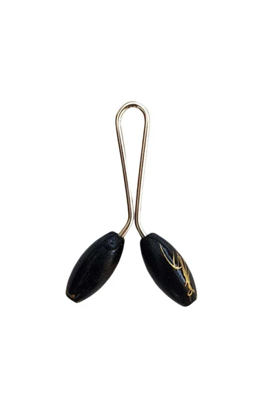 3 Adet Tesettür Eşarp ve Şal Klipsi Sarı Siyah Siyah Desenli - Resim 3