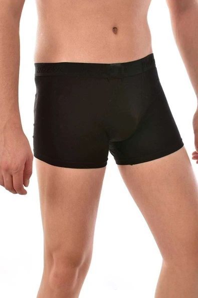 3 adet Tutku Likralı Erkek Siyah Boxer 0114 - 2