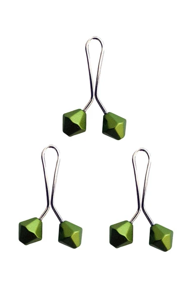 3 Adet Tesettür Eşarp ve Şal Klipsi Yeşil - Resim 2