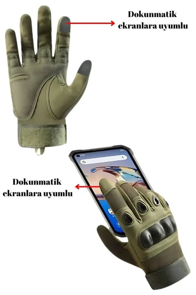 Single Sword Taktik Dokunmatik Parmak Uçlu Eldiven - 8