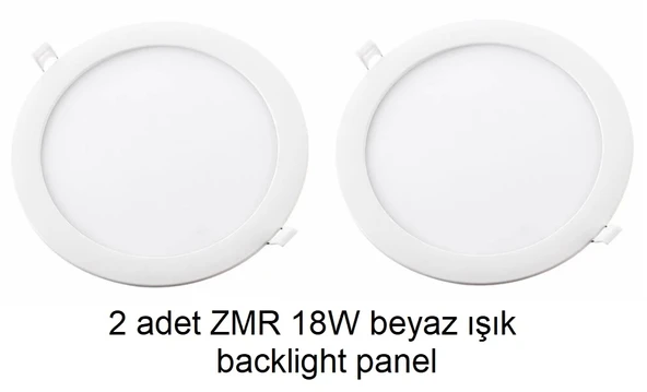 2 ADET ZMR 18W beyaz ışık SLIM BACKLIGHT PANEL ARMATÜR