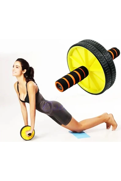 Nüanstek Sarı Fitness Karın Kası Sixpack Egzersiz Tekeri Spor Aleti Sarı - 3