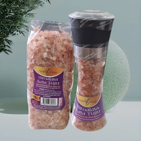 Tempofresh Tuz Değirmeni ve Himalaya Tuzu 240 gr. + yedekli granür tuz 500 gr. - 2