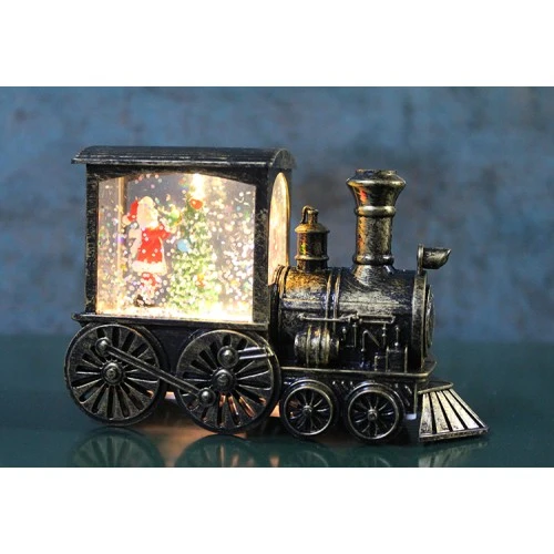 Periboia Trenli Yılbaşı Işıklı Kar Küresi Model 2