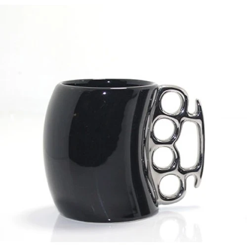 Periboia Porselen Muşta Tasarımlı Kupa Bardak Siyah ürün görseli