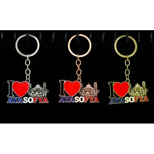 Periboia Metal Ayasofya Anahtarlık (I Love Ayasofya)