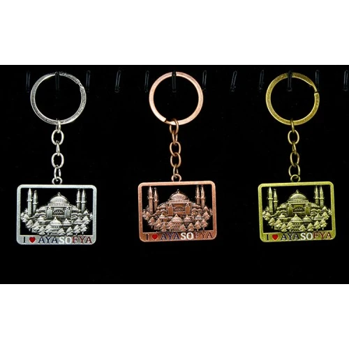 Periboia Metal Ayasofya Anahtarlık Kare Tasarım