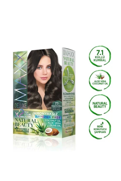 2 Paket Natural Beauty Amonyaksız Saç Boyası 7.1 Küllü Kumral - 3