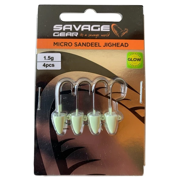 Savage Gear LRF Micro Sandeel Jighead Glow Zoka (4'lü Paket) - Resim 2