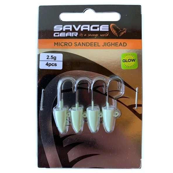 Savage Gear LRF Micro Sandeel Jighead Glow Zoka (4'lü Paket) - Resim 4