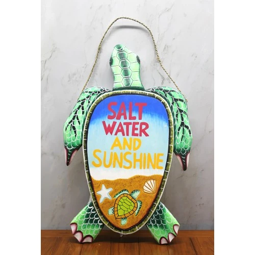 Periboia Ahşap Duvara Asmalı Kaplumbağa