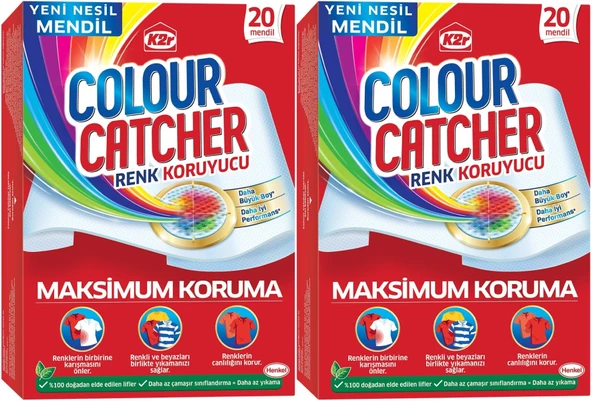 K2R Colour Catcher Renk Koruyucu Mendil 40 Lı Ekonomik Pk (2PK*20)