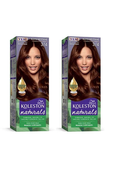 Naturals Saç Boyası Koyu Kestane 3/4 2x Paket