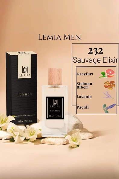 LEMİA Erkek Parfüm 232 Sauvage Elixir  Edc 50ml