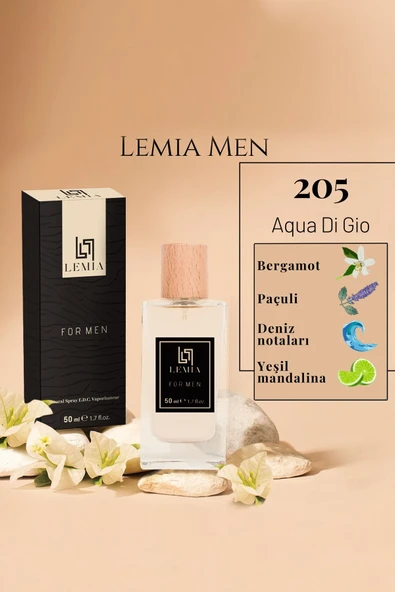 LEMİA Erkek Parfüm 205 Aqua Gio Edc 50ml