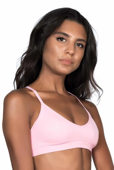 Pembe Emay 4020 Pedli İnce Askılı Sütyen Korse - Resim 3