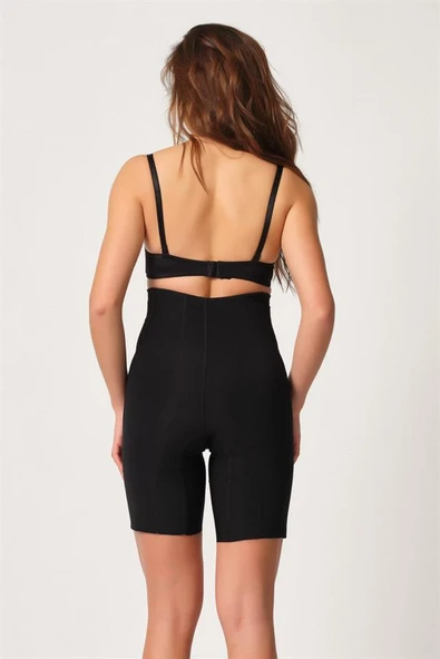 Siyah Emay 2814 Double Yüksek Bel Boxer Lazer Korse - 12
