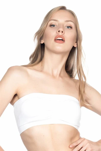 Beyaz Emay 4022 Pedli Straplez Korse - 5