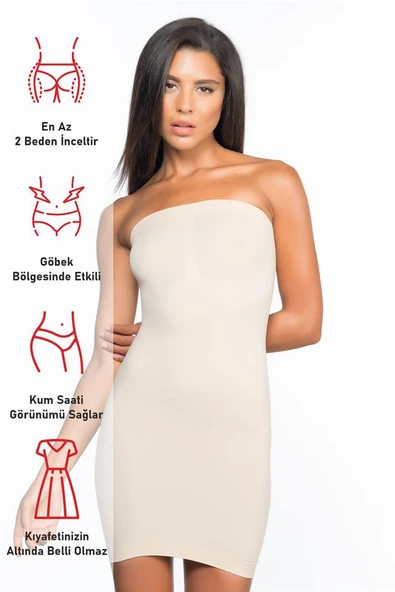 Ten Emay 5065 Straplez Elbise Korse - 6