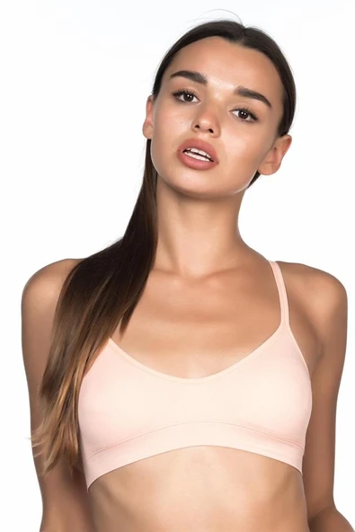 Pudra  Emay 4020 Pedli İnce Askılı Sütyen Korse - Resim 5