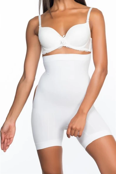 Beyaz Emay 2033 Popo Açık Boxer Korse - Resim 3