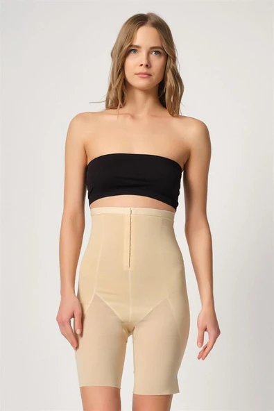 Ön Agraflı Tül Paçalı Lazer Korse Ten 2928 - Resim 9