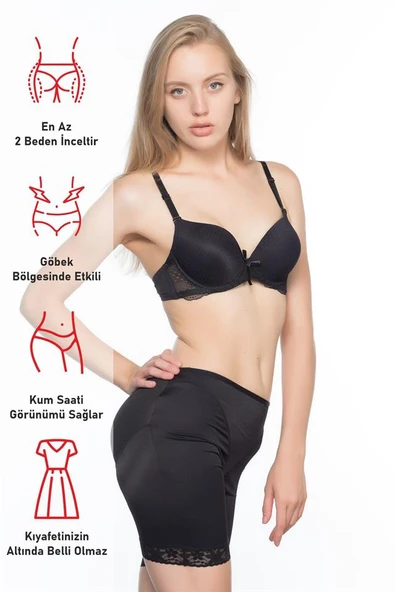 Siyah Emay 2002 Paça Dantelli Pop Up - Resim 6