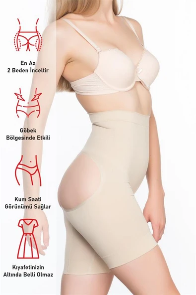 Ten Emay 2032 Popo Açık Masajlı Boxer Korse - Resim 6