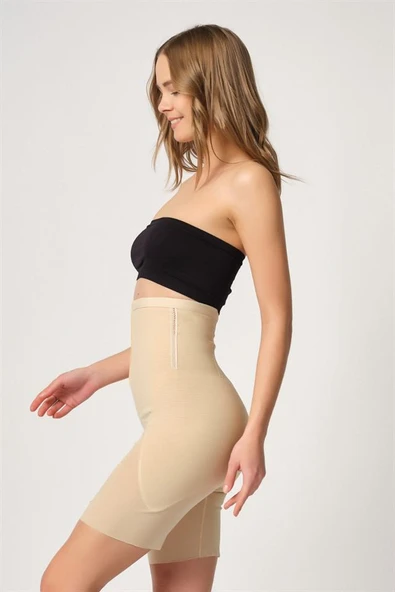 Ön Agraflı Tül Paçalı Lazer Korse Ten 2928 - Resim 11