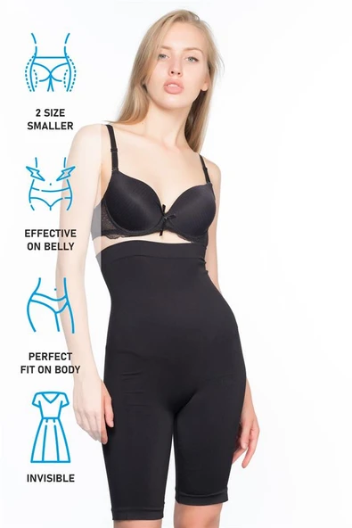 Siyah Emay 2006 Yüksek Bel Uzun Paçalı Korse - Resim 14