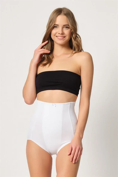 Beyaz Emay 2920 Yüksek Bel Karın Desteklı Slip Lazer Korse - Resim 3