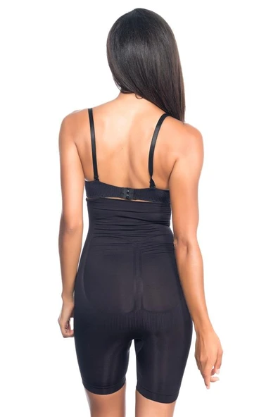 Siyah Emay 2077 Yüksek Bel Desenli Paçalı Korse - Resim 4