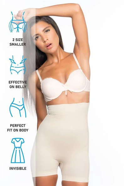 Ten Emay 2075 Yüksek Bel Desenli Double Kısa Paça Korse - Resim 14