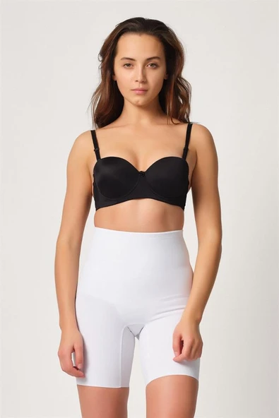 Beyaz Emay 2816 Yüksek Bel Boxer Lazer Korse - Resim 5