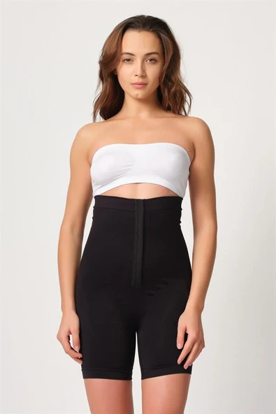 Siyah Emay 2087 Önden Agraflı Paçalı Korse ürün görseli 1