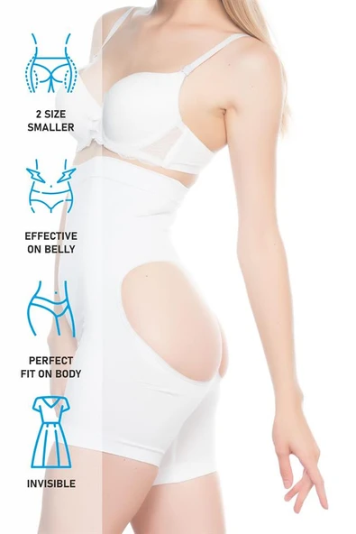 Beyaz Emay 2063 Popo Açık Paçalı Korse - Resim 7