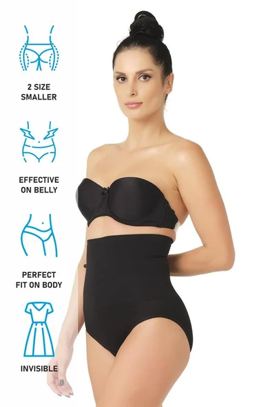Siyah Emay 2029 Masajlı Double Slip Korse - 14