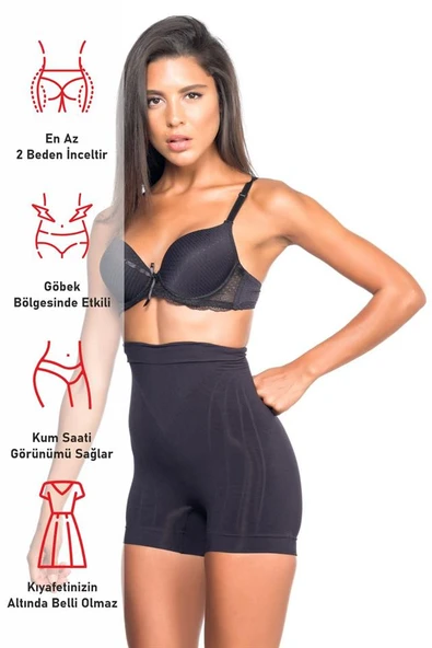 Siyah Emay 7027 İnce Düşük Bel Boxer Korse - 6