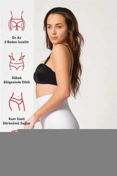 Beyaz Emay 2816 Yüksek Bel Boxer Lazer Korse - Resim 6