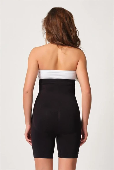 Siyah Emay 2087 Önden Agraflı Paçalı Korse - Resim 5