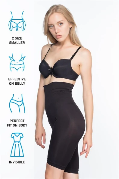 Siyah Emay 3200 Pantolon Altı Soft Double Boxer Korse - 7