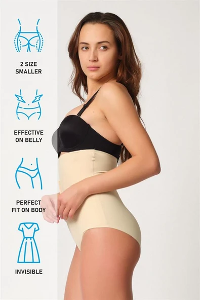 Ten Emay 2932 Double Karın Agraf Destekli Slip Lazer Korse - Resim 7