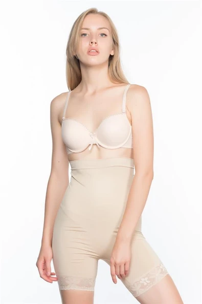 Ten Emay 2027 Yüksek Bel Dantelli Paçalı Korse - Resim 7