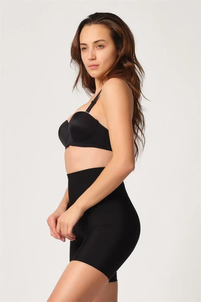 Siyah Emay 2816 Yüksek Bel Boxer Lazer Korse - Resim 3